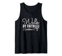 Walk BY Faith 2 Corinthians 5:7 Floral Inspirational Design Tank Top