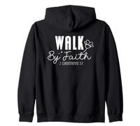 Walk By Faith 2 Corinthians 5:7 Inspirational Christian Zip Hoodie