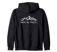 Walk by Faith 2 Corinthians 5:7 Inspirational Message Design Zip Hoodie