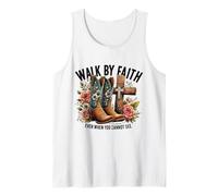 Walk by Faith Bible Verse Christian Jesus Design Tank Top