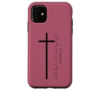 Walk by Faith Christian Cross Scripture Minimal Art Case for iPhone 11