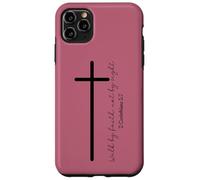 Walk by Faith Christian Cross Scripture Minimal Art Case for iPhone 11 Pro Max