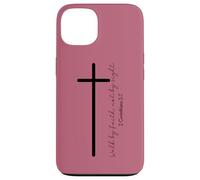 Walk by Faith Christian Cross Scripture Minimal Art Case for iPhone 13