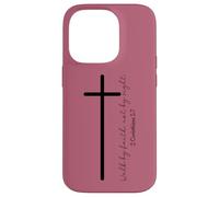 Walk by Faith Christian Cross Scripture Minimal Art Case for iPhone 14 Pro