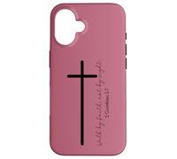 Walk by Faith Christian Cross Scripture Minimal Art Case for iPhone 16