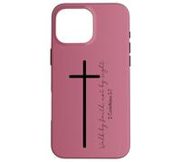 Walk by Faith Christian Cross Scripture Minimal Art Case for iPhone 16 Pro Max