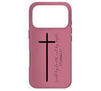 Walk by Faith Christian Cross Scripture Minimal Art Case for iPhone 17 Pro