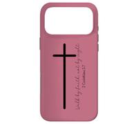 Walk by Faith Christian Cross Scripture Minimal Art Case for iPhone 17 Pro Max