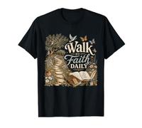Walk By Faith Daily 2 Corinthians 5:7 Scripture Bible Study Value Graphic T-Shirt