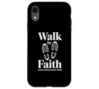 Walk By Faith Eyes Closed Heart Open Christian Case for iPhone XR