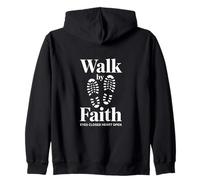 Walk By Faith Eyes Closed Heart Open Christian Zip Hoodie