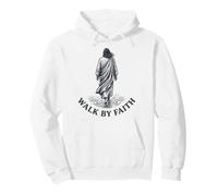 Walk By Faith Motivational Quote Uplifting Jesus Christ Pullover Hoodie
