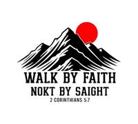 Walk by Faith nokt by saight Christian Typography Christian Religious Faith Christianity Clipart Wall Decals Paster Paper 40x51.7cm Do not Damage The Wall Surface Black