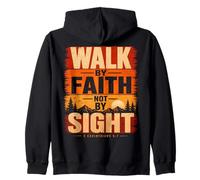 Walk By Faith Not By Sight 2 Corinthians 5:7 Christian Zip Hoodie