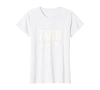 Walk by Faith Not by Sight Inspirational Christian Quote T-Shirt, Women, White, S