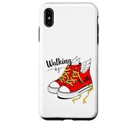 Walk by Faith - Winged Sneaker, Christian Belief Graphic Art Case for iPhone XS Max