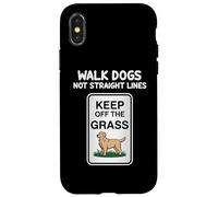 Walk Dogs Not Straight Lines Keep Of The Grass Dogs Lover Case for iPhone X/XS