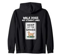 Walk Dogs Not Straight Lines Keep Of The Grass Dogs Lover Zip Hoodie