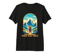Walk for Peace Monks Journey 2026 with Dog Meditation Cool Premium T-Shirt