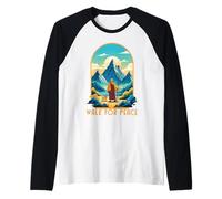Walk for Peace Monks Journey 2026 with Dog Meditation Cool Raglan Baseball Tee
