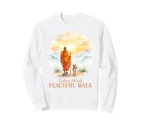 Walk for Peace Monks with Aloka Dog Minimalist Zen Art Sweatshirt