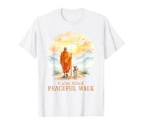 Walk for Peace Monks with Aloka Dog Minimalist Zen Art T-Shirt