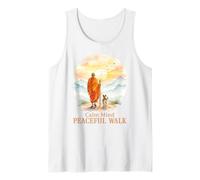 Walk for Peace Monks with Aloka Dog Minimalist Zen Art Tank Top