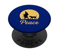 Walk for Peace Monks with Aloka Dog Monks Minimalist Zen PopSockets Adhesive PopGrip