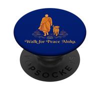Walk for Peace Monks with Aloka Dog Monks Minimalist Zen PopSockets Adhesive PopGrip