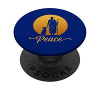 Walk for Peace Monks with Aloka Dog Monks Minimalist Zen PopSockets Adhesive PopGrip
