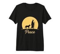 Walk for Peace Monks with Aloka Dog Monks Minimalist Zen Premium T-Shirt