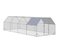 Walk In Chicken Cage, Large Chicken Coop with Waterproof Cover, Metal Chicken Cage Lockable Door Design for Rabbits Chickens(800 * 300 * 195cm)