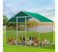 Walk-in Chicken Coop With Galvanized Metal Frame And Waterproof Cover, Pointed Roof Poultry Cage, Spacious Enclosure For Small Animals, Ideal For Backyard And Farm Use(2 * 2 * 2m)