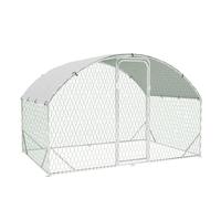 Walk in Chicken Run 2x3x2m, Large Galvanised Poultry Cage with Waterproof UV Cover, Heavy Duty Metal Enclosure for Hens - Outdoor Chicken Coop