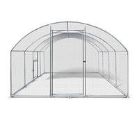 Walk In Chicken Run Cage, Chicken Run Pen for Chickens, Metal Chicken Coop with Waterproof and Sun-proof Cover, Large Outdoor Hen House Galvanised Steel Frame for Poultry, Rabbits, Chickens