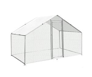 Walk In Chicken Run Cage Coop 3m x 2m x 2m Dog Pen House Kennel Large Metal Enclosure Rabbits Ducks Poultry Roof Cover Shelter Sunshade Pets Outdoor Backyard Farm Animal Green