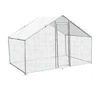 Walk In Chicken Run Cage Coop 4m x 2m x 2m Dog Pen House Kennel Large Galvanised Steel Metal Enclosure Rabbits Ducks Poultry Roof Cover Shelter Sunshade Pets Outdoor Backyard Farm Animal