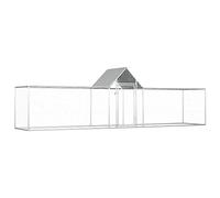 Walk in Chicken Run - Galvanised Steel Metal Chickens Coop large Outdoor Cage Enclosure with Waterproof Roof, Suitable for Small Animal Hens Rabbit Ducks Poultry (196.85 * 39.37 * 59.06inch)