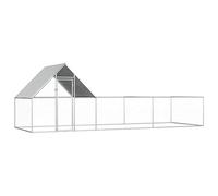 Walk in Chicken Run - Galvanised Steel Metal Chickens Coop large Outdoor Cage Enclosure with Waterproof Roof, Suitable for Small Animal Hens Rabbit Ducks Poultry (236.22 * 78.74 * 78.754inch)