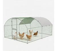 Walk-in Galvanised Chicken Run with Dome Roof - Large Poultry Cage for 4-6 Hens, Ducks or Rabbits, Waterproof & UV-Resistant Cover, Outdoor Pet Playpen for Garden & Farm Yard (3 x 4 x 2m)