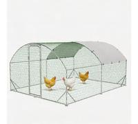 Walk-in Galvanised Chicken Run with Dome Roof - Large Poultry Cage for 4-6 Hens, Ducks or Rabbits, Waterproof & UV-Resistant Cover, Outdoor Pet Playpen for Garden & Farm Yard (3 x 4 x 2m)
