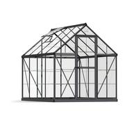 CANOPIA Harmony Grey Aluminium Greenhouse (6x8), Polycarbonate walls with Fine Shield Technology
