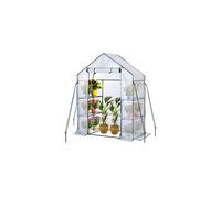 Walk In Greenhouse with Steel Frame and Reinforced PE Plastic Cover 3 Tier 4 Wired Shelves Greenhouse Plant Nursery for Small Gardens, Patios, Perfect