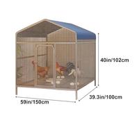 Walk-In Hen Poultry House, Outdoor Tunnel Chicken Coop, Rustproof Expandable Pet Cage, for Backyard, Garden or Farm(39.3x59in/100x150cm)