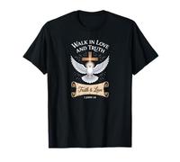 Walk in Love and Truth 2 John 1:6 Cross T-Shirt