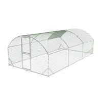 Walk-In Metal Chicken Coop with Run, Outdoor Poultry Cage with Double Doors, Weatherproof & UV-Resistant Cover for Chickens, Ducks, Geese, Rabbits, Backyard or Farm Use, 9.8' W x 19.7' L x 6.6' H