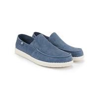 WALK IN PITAS | WP150 Slip ON Washed | Men's Loafers | Moccasins | Casual Boat Shoes | Slip-On Shoes | Slip-on Canvas Loafers | Casual Trainers | Walkinpitas Footwear | Blue Men UK 10