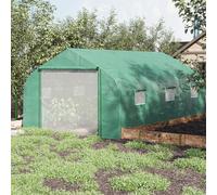 Outsunny 4.5 x 3 x 2m Outdoor Tunnel Greenhouse w/ Roll Up Door 6 Windows Green