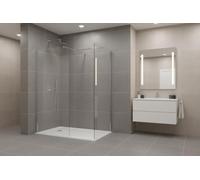 Walk in Shower Enclosure 8mm Tempered Safety Glass Wetroom Shower Screen Panel (700mm Screen with 700mm End Panel)