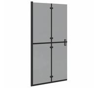 Walk-In Shower Screen Black 100 x 6.5 x 190 cm Aluminium and ESG Safety Glass, Folding Shower Enclosure with Nano Coating as Splash Guard and Side Wall for Bathroom